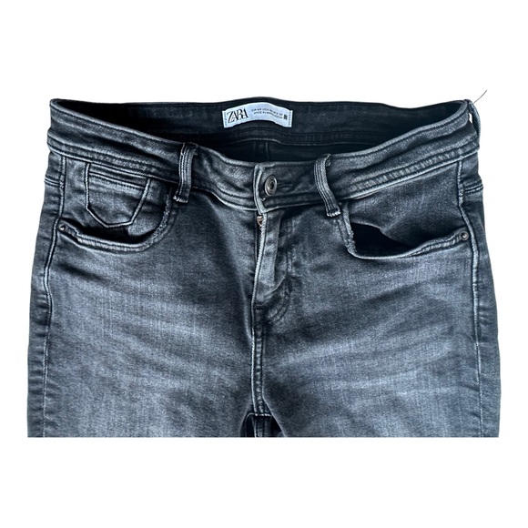Zara Womens Jeans Mid Rise Skinny Stretch Slim Fit‎ Denim Charcoal Black Size 30 - Picture 6 of 16